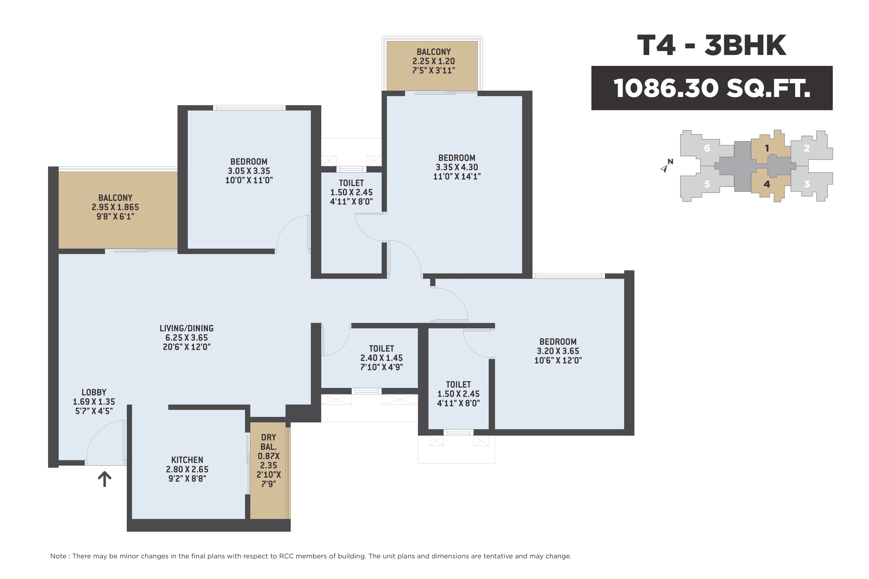 dolcevita 3 bhk floor plan